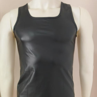 Simple U-neck Tight Slimming Glossy Off-the-shoulder Vest